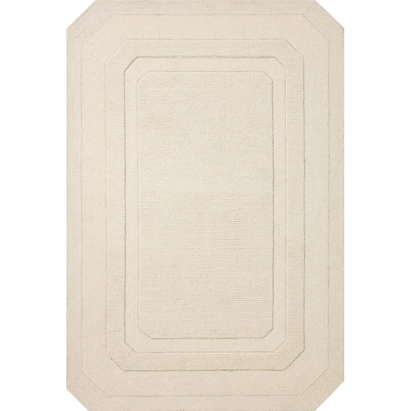 Yuriko Ivory Area Rug, Square 1'6"