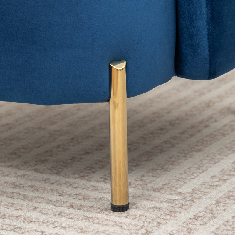 Chaise d'appoint rembourrée Edward, Marine