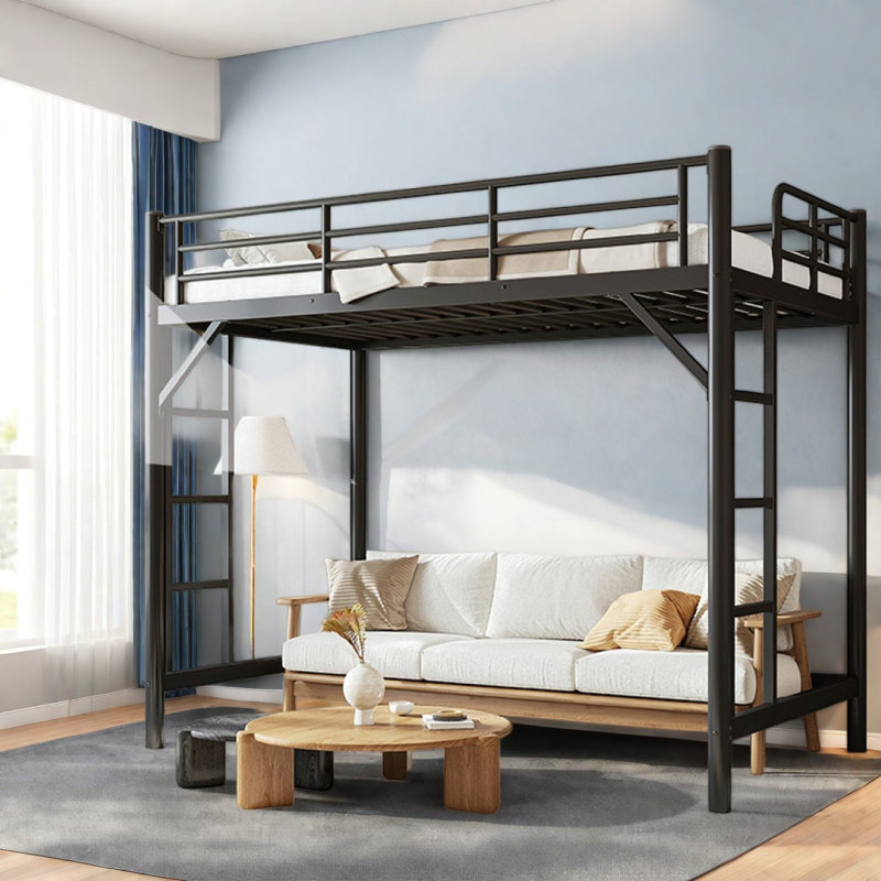 Lits avec rangement compacts, lit mezzanine simple en métal TG, maison moderne