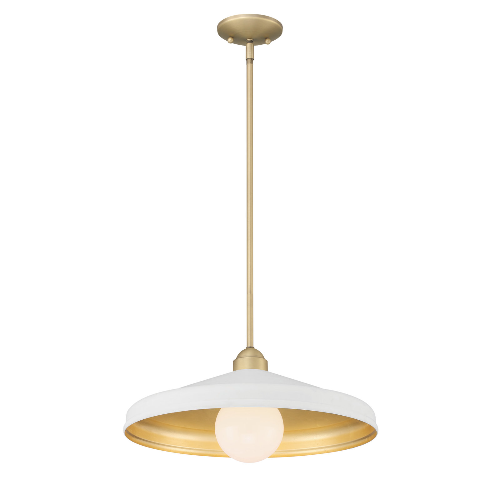 Delilah 18" W Dome Pendant, White