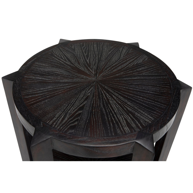 Table de bout en bois massif avec rangement