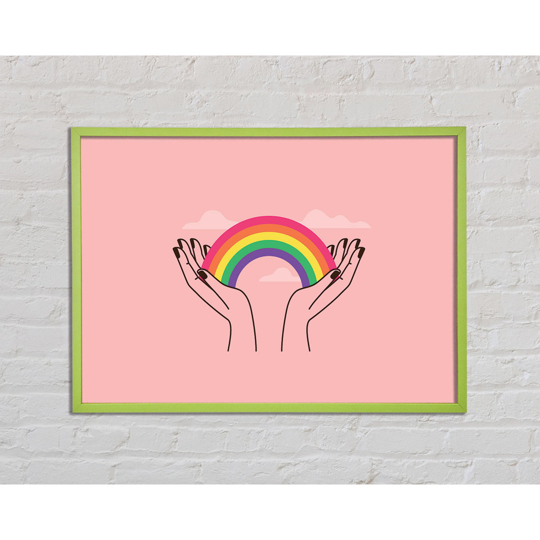 Rainbow In My Hands - Einzelne Bilderrahmen Kunstdrucke