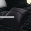 Ensemble de 3 mini-édredon en fausse fourrure unie double / grand noir