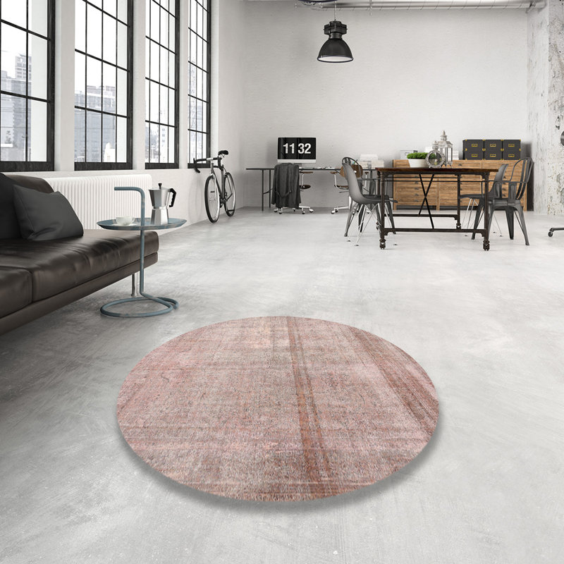 Tapis rouge contemporain, Rond 5 pi