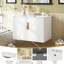 Meuble-lavabo vintage avec lavabo en céramique et rangement à fermeture en douceur