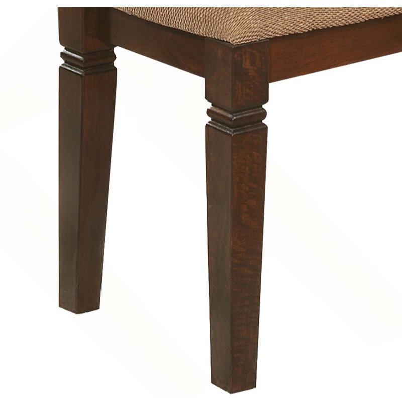 Transitional Wooden Frame Upholstered Dining Bench