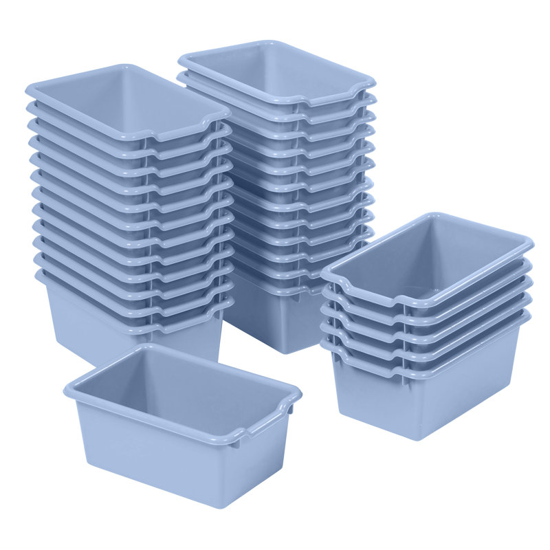 ECR4Kids Scoop Front Storage Bin, Multipurpose Organization, 30-Piece, Powder Blue