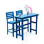 Ensemble de salle à manger à hauteur de bar en PEHD Lake Blue avec chaises Adirondack (3 pièces)