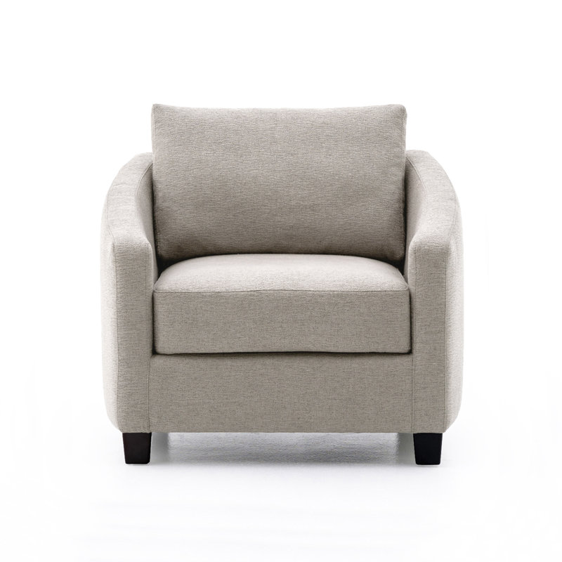 Fauteuil en polyester de 86,36 cm de large Lininger, Gris clair