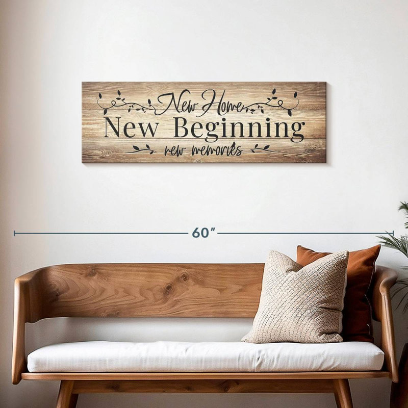 " New Beginning Quote " by Faithinart, 14" H x 42" W x 1.25" D