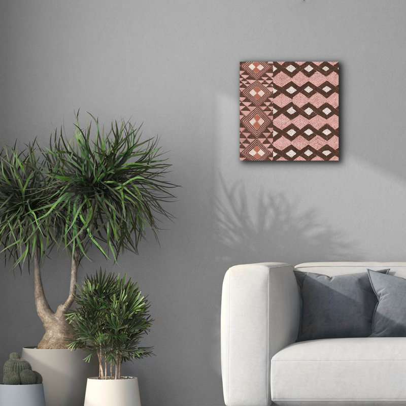  «Kuba Canvas Mat 1 Blush C» par Sue Schlabach, art mural sur toile, 18 po x 18 po
