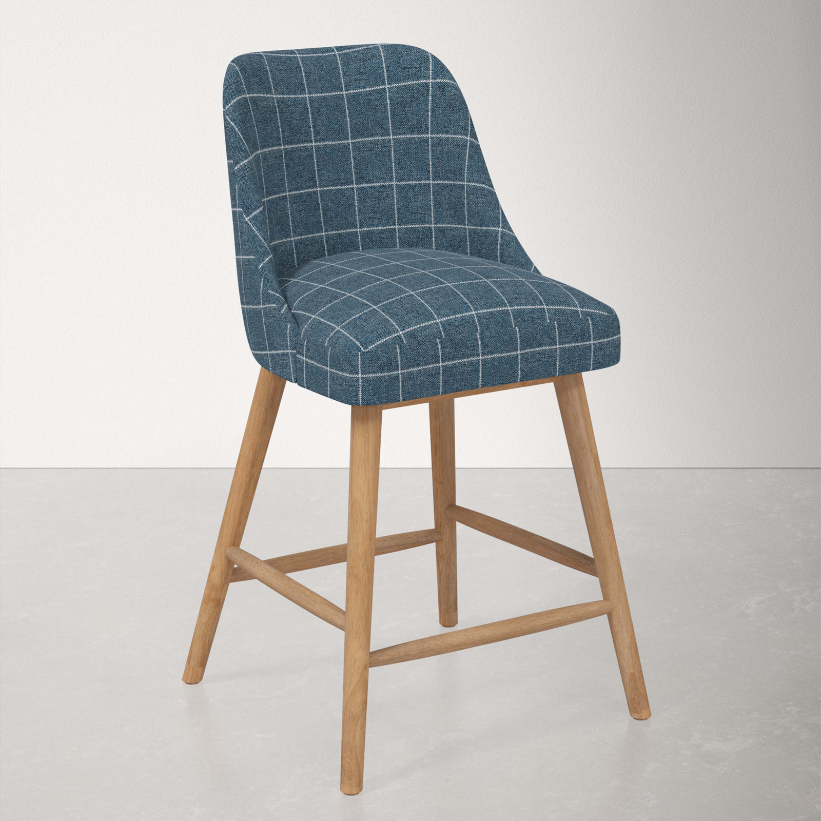 Gallie Bar & Counter Stool, Counter Stool (27” Seat Height), Natural Wood, Cafe Rainstorm