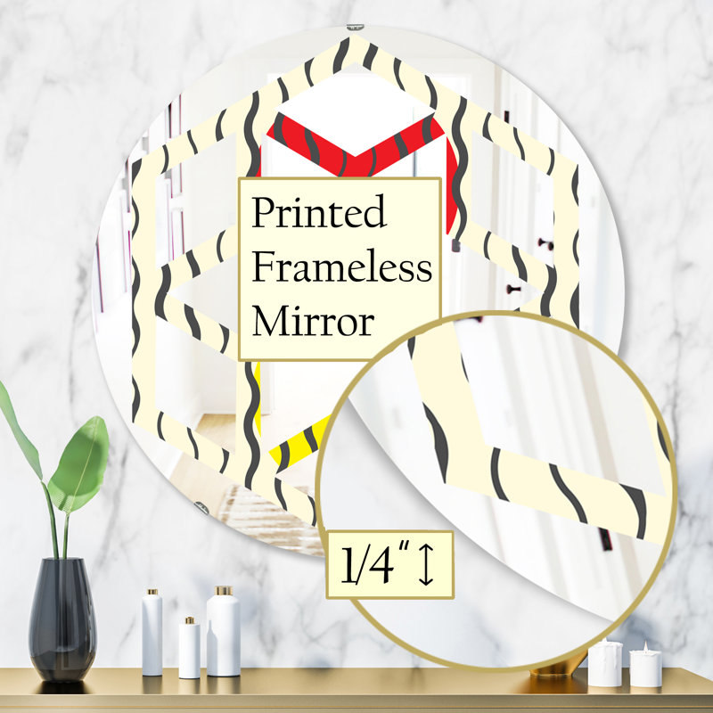 Miroir mural sans cadre Wave, 31,5 po x 31,5 po
