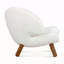 Chaise Pelican Sherpa - Blanc nuage / noyer