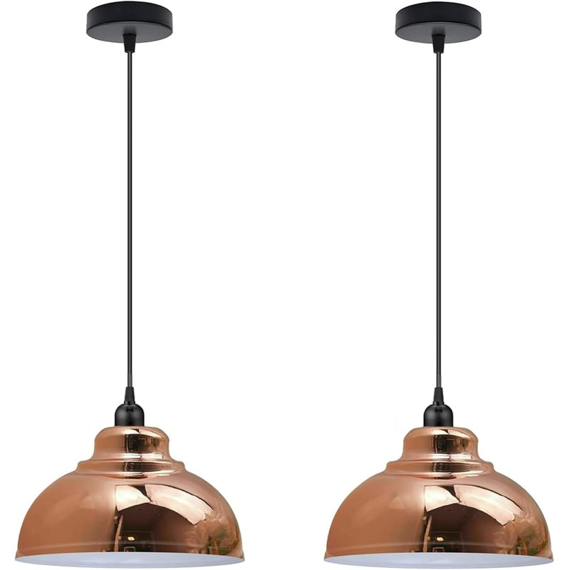 Ensemble de 2 luminaires suspendus Modern Modern, Or rose