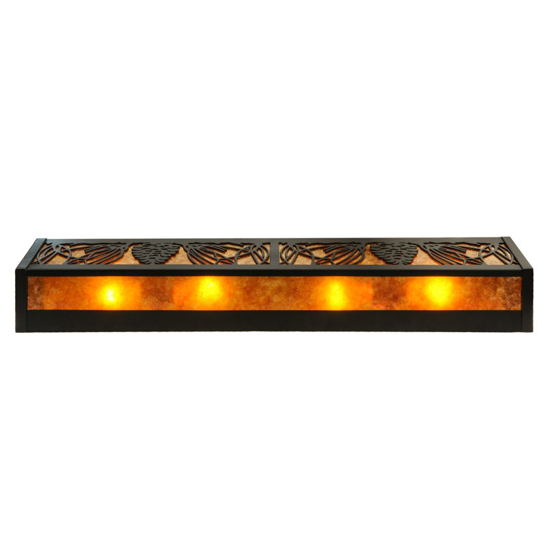 Rustic Lodge 4 - Light Bath Bar, Black, Armber