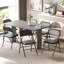 Chaises pliantes en métal avec coussin en cuir PU et chaises pliantes noires