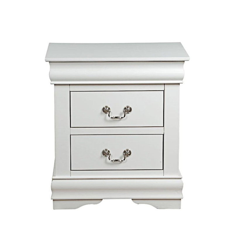 Table de chevet avec tiroir, Blanc