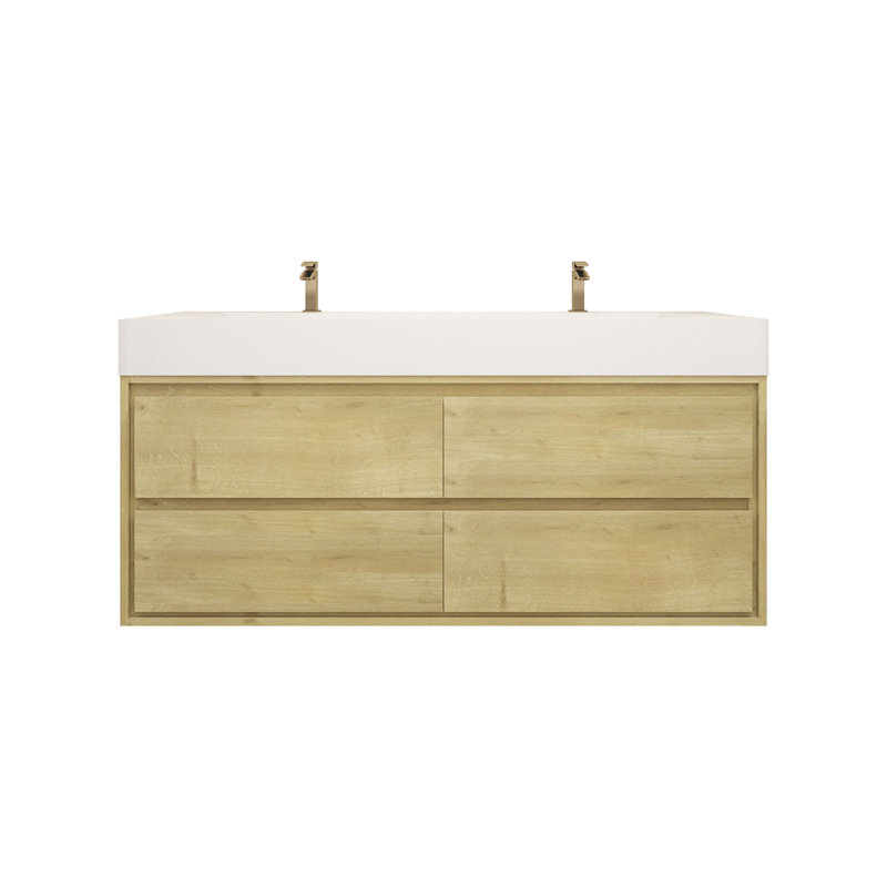 Victoria 60''Bathroom Vanity Base, Light Oak