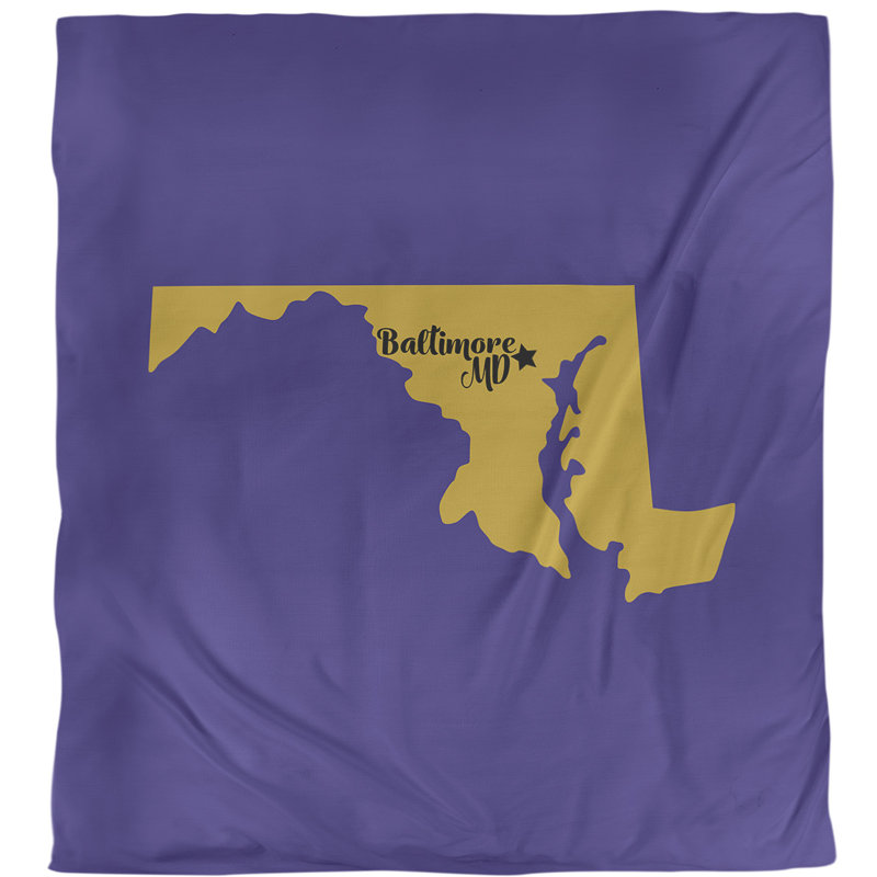 Housse de couette simple baltimore Maryland, Housse de couette pour grand lit, Mauve / Jaune, Polyester brossé