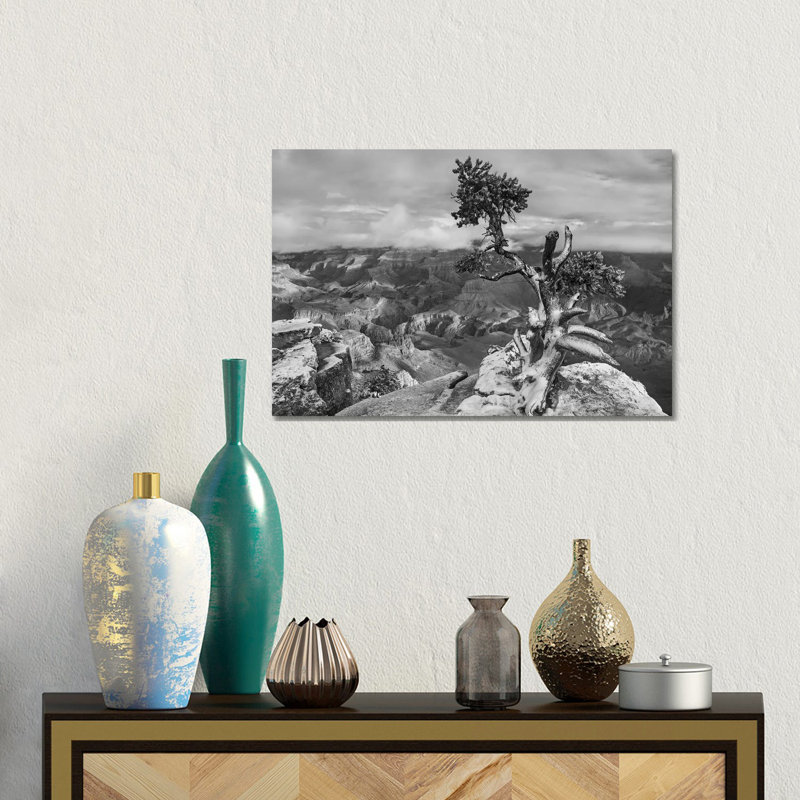South Rim of Grand Canyon with a dusting of snow seen from Yaki Point Grand Canyon National Park AZ 1 Piece Wall Art on Canvas