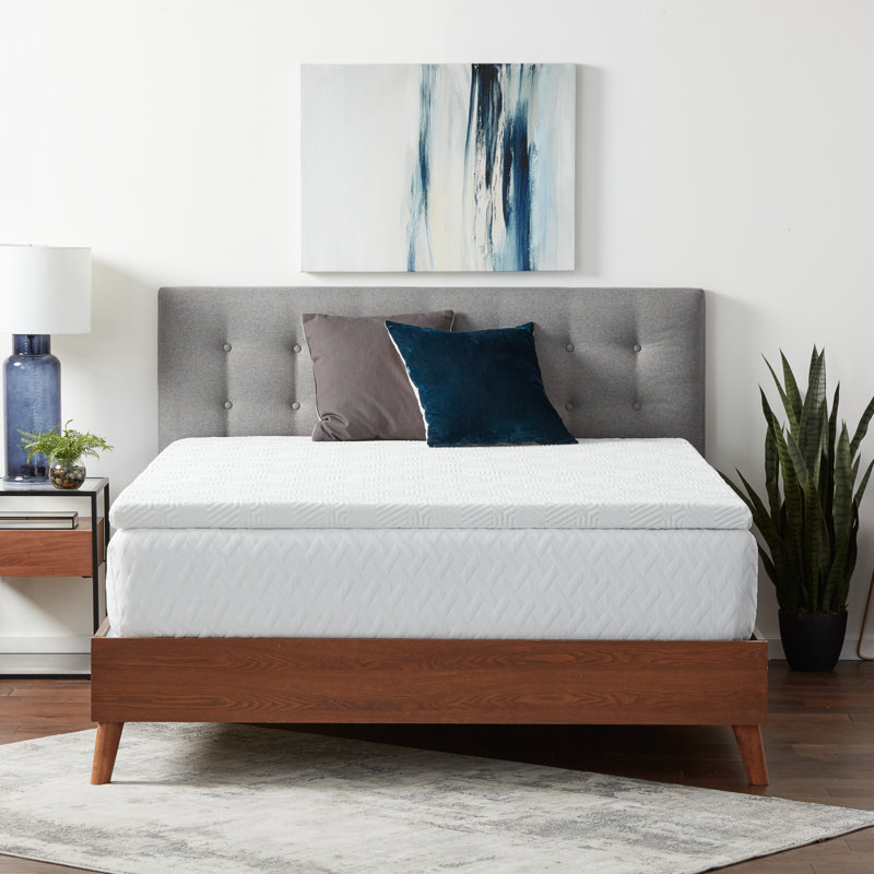Lucid 2" Gel Infused Memory Foam Mattress Topper with Cover - Queen, Queen, 2 inch