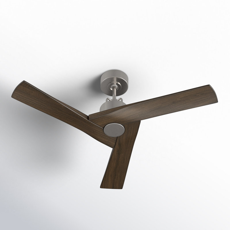 Gerda 52'' Ceiling Fan, Light Gray/Weathered Oak, Brushed Steel