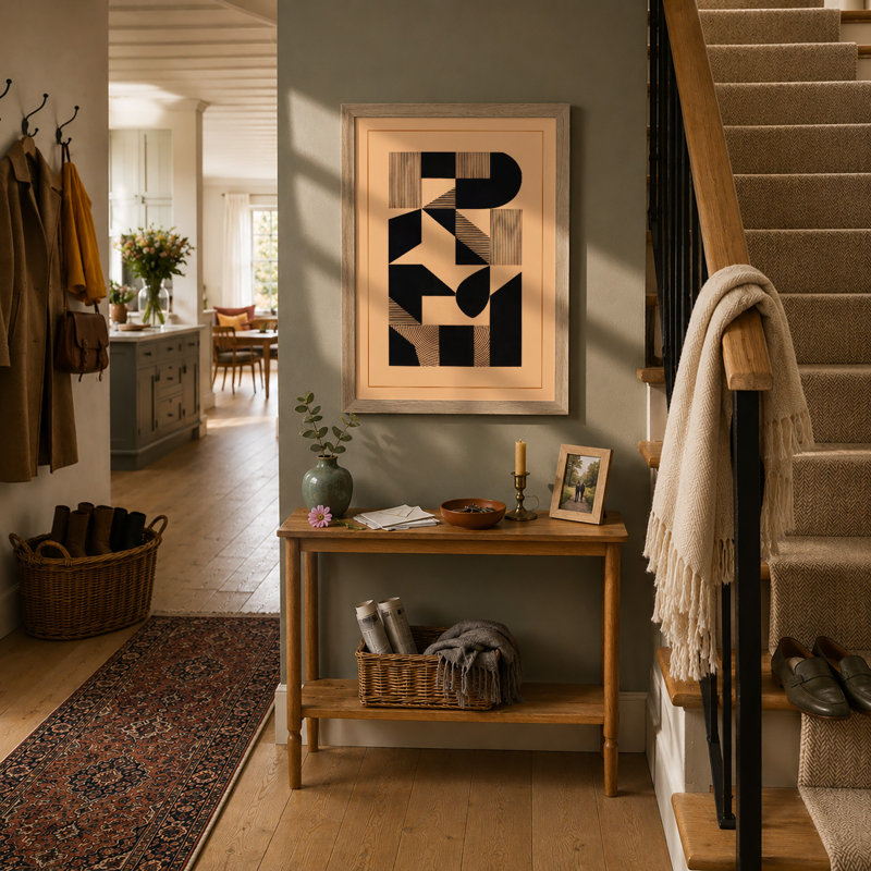 Wooden Geometry Geometric - Framed Print, Oak, A4 - 29.7 x 21.0 cm