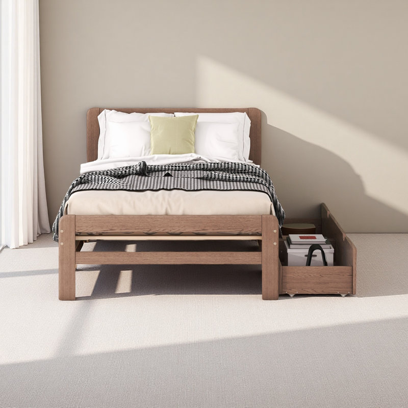 Modern Design Platform Bed Frame With 2 Drawers