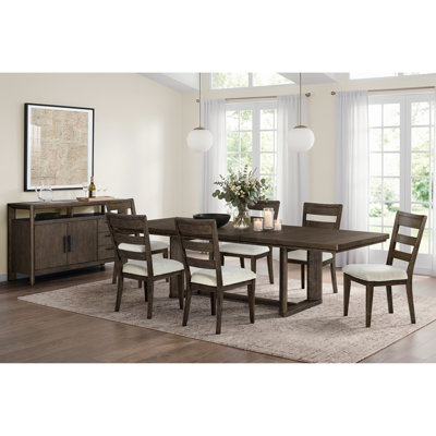 8-piece Dark Oak Dining Set With Server