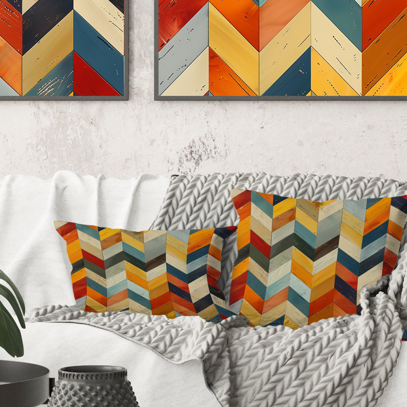 Coussin décoratif à chevrons