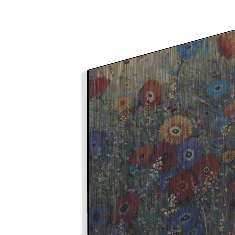 Art mural en métal «Flower Patch II» par Tim O'Toole, H 16 po x l 12 po
