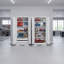 Armoire de rangement en métal blanc crème de 71 po, avec 4 tablettes réglables et des portes en acier pivotantes, armoire de buanderie avec portes verrouillables-1703806255