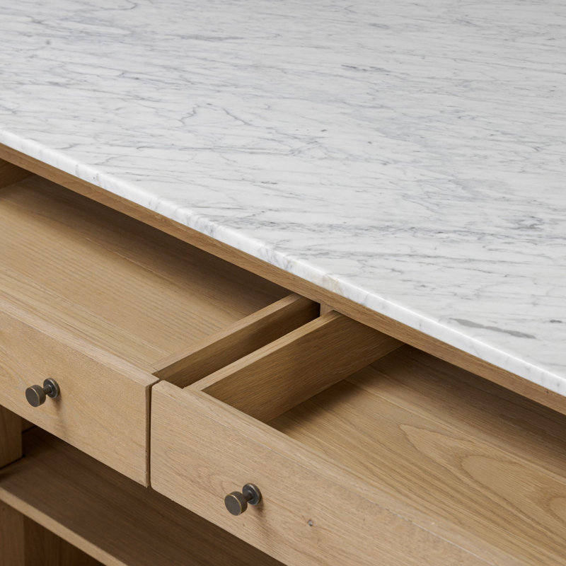 Fatima Kitchen Island-Aged Natural Oak