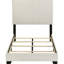 Lit simple avec panneau rembourré crème et tête de lit rembourrée confortable, structure en bois d'ingénierie en bois d'hévéa, pieds solides noirs, accessoire de chambre à coucher, conception transitionnelle, lit requis pour sommier tapissier,-702390295