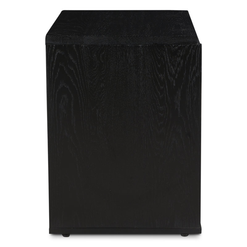 1 - Drawer Solid Wood Nightstand, Black