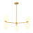 6-Light Up-down Frosted Dome Glass Linear Chandelier