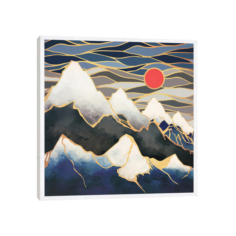 Ice Mountains - Print on Canvas, White Framed, 66.04 cm H x 66.04 cm W