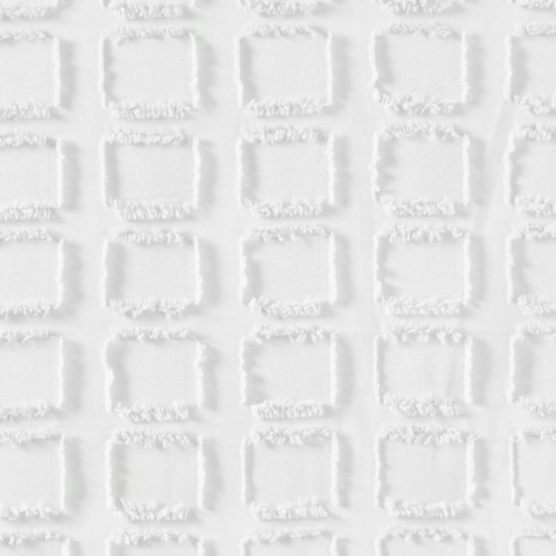 Rideau de douche tissé à motif géométrique, ajoutant de la texture et un style moderne à votre décor de salle de bain