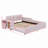 Upholstered Grounded Bed, Child Bed With Bedside Desk And Little Round Stool-1669820248-1669820249