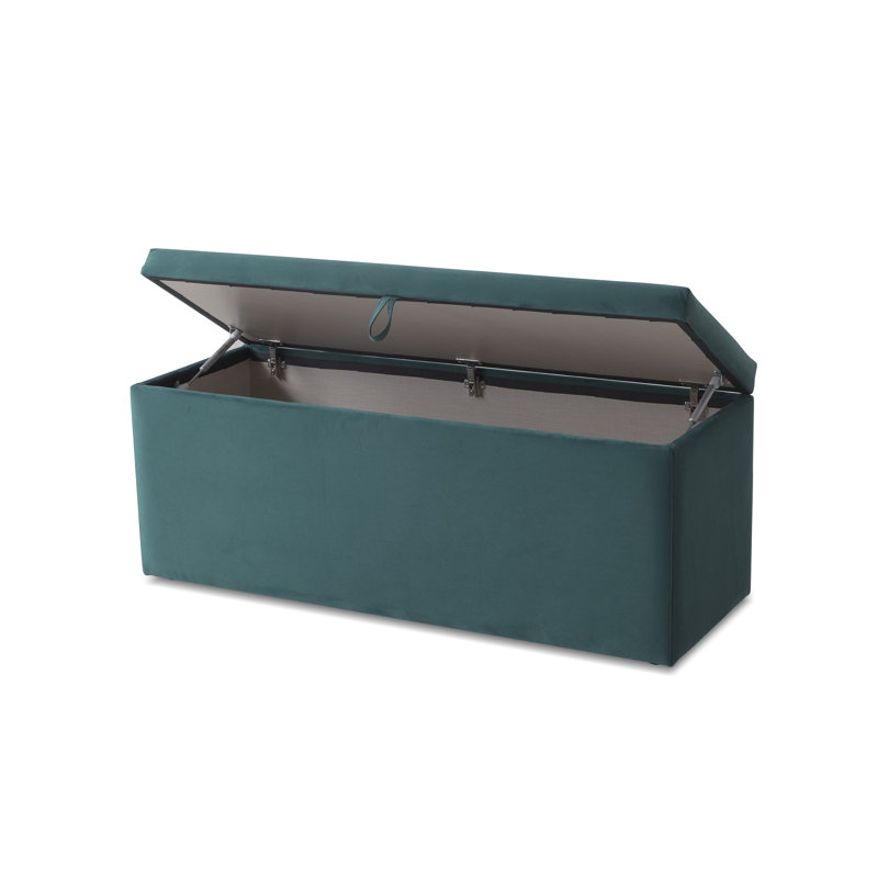 120cm Wide Rectangle Ottoman with Storage, Green