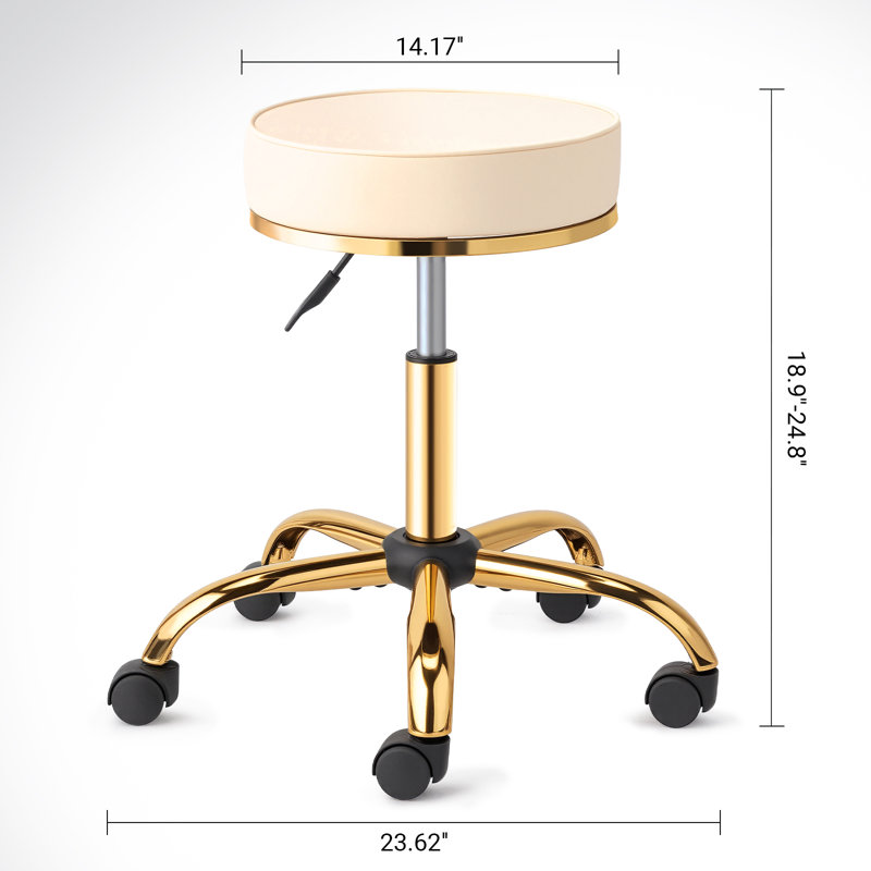 Adjustable Salon Stool, White