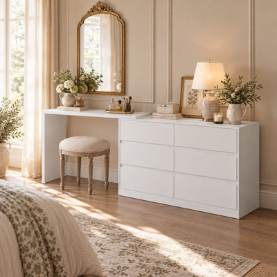 Ameyaa 6 Drawer 51.2" W Double Dresser