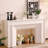 Beige Solid + Manufactured Wood Freestanding Fireplace