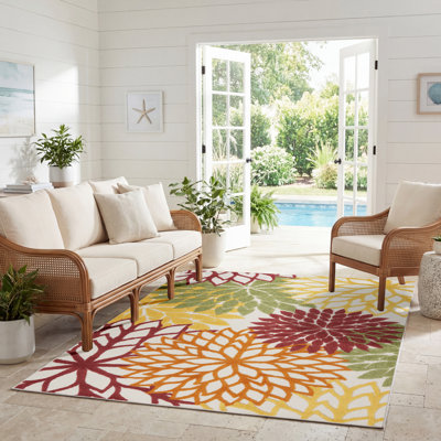 Geib Performance Floral Indoor / Outdoor Rug