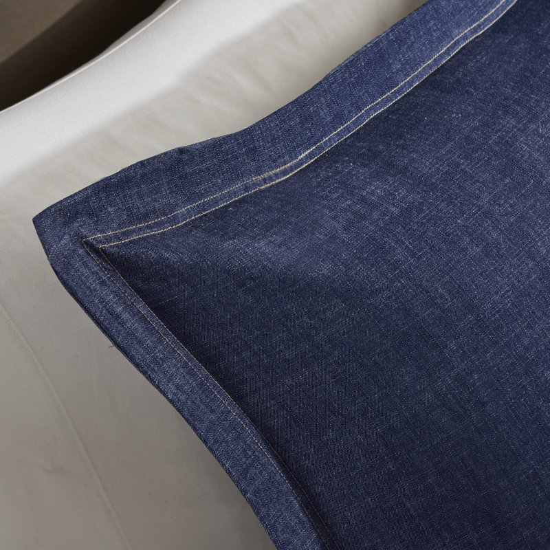 Woolrich Perry Oversized Denim 100% Cotton Comforter Set, King/Cal.King Comforter+2 King Sham+2 Throw Pillow
