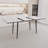 47" Expandable To 63" Inch MDF Square White Marble Patterned Dining Table, Modern Industrial Kitchen And Dining Table, Equipped With Tapered Black Metal Legs