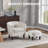 Modern Velvet Accent Chair with Ottoman, Ergonomic Barrel Armchair for Living Room or Bedroom, Plush Comfort & Sturdy Design, White-948313701