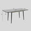 Table industrielle moderne, extensible à 63 po, motif en marbre blanc de 47 po, pieds en métal noir pour 2 à 6 repas extensibles, pieds, dîners et rassemblements idéaux