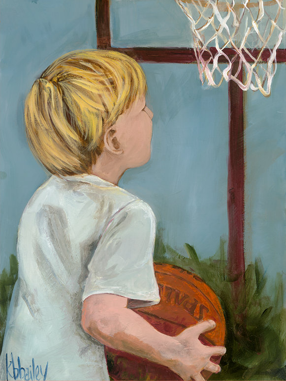 Art sur toile Lila Basketball Star 2, H 16 po x L 12 po x l 1,25 po